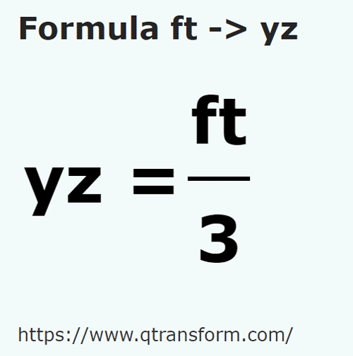 formule Voeten naar Yard - ft naar yz