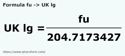 formula Funii in Leghe britanice - fu in UK lg