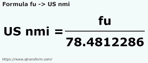 formula Funii in Mile marine americane - fu in US nmi