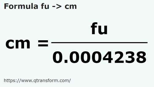 formula Tali kepada Sentimeter - fu kepada cm