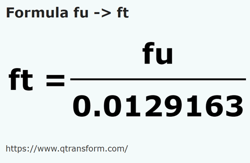 formula веревка в фут - fu в ft