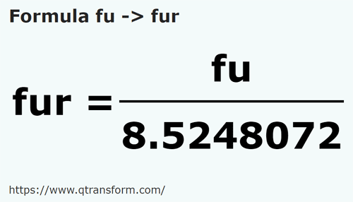formule Touw naar Furlong - fu naar fur