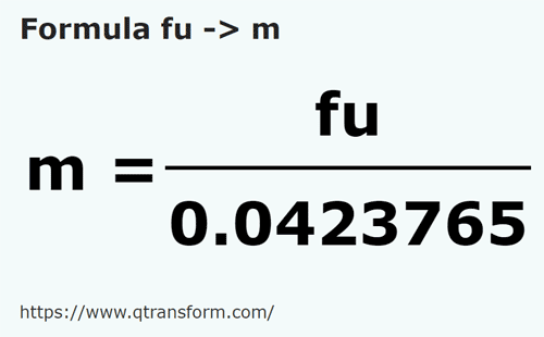 formula Funii in Metri - fu in m