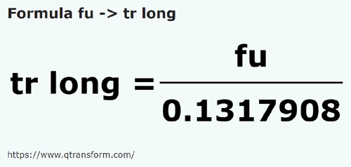 formula Tali kepada Kayu pengukur panjang - fu kepada tr long