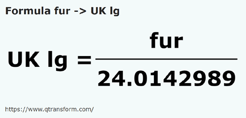 formula Furlongs em Léguas imperials - fur em UK lg