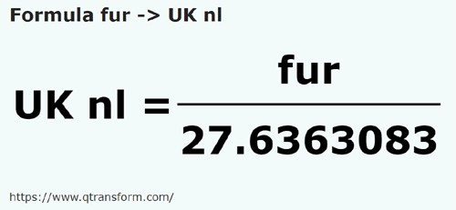 formula фарлонги в Британская морская лига - fur в UK nl