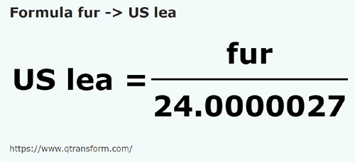 formula фарлонги в Ли́га США - fur в US lea