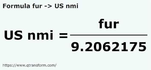 formule Furlong naar Amerikaanse zeemijlen - fur naar US nmi