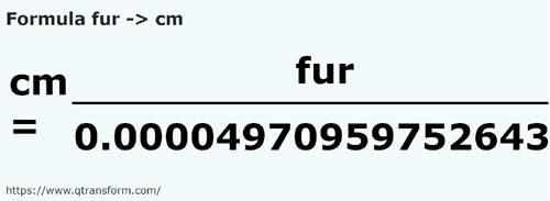 formula Furlong in Centimetri - fur in cm