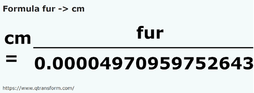 formula Furlongs a Centímetros - fur a cm