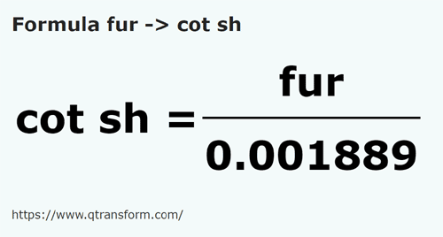 formula фарлонги в Короткий локоть - fur в cot sh