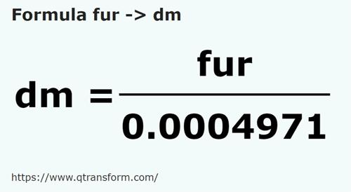 formula Furlong na Decymetry - fur na dm