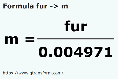 formula Furlong na Metry - fur na m