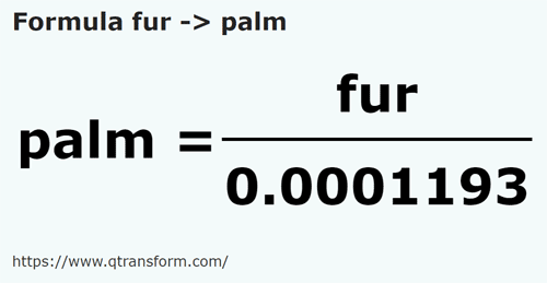 formule Furlong naar Handbreedte - fur naar palm