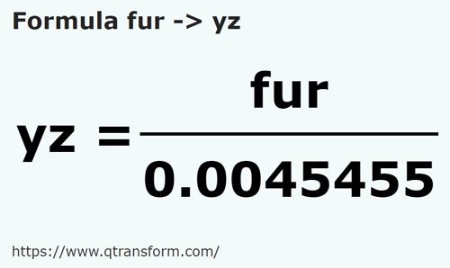 formula фарлонги в площадка - fur в yz