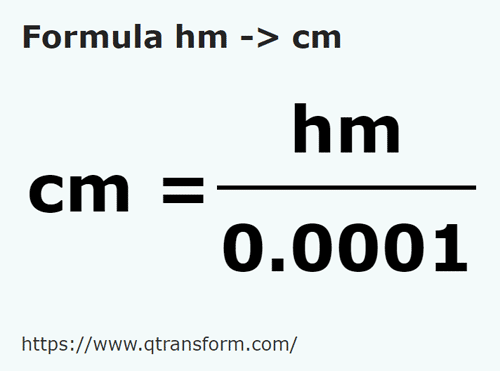 vzorec Hektometrů na Centimetrů - hm na cm