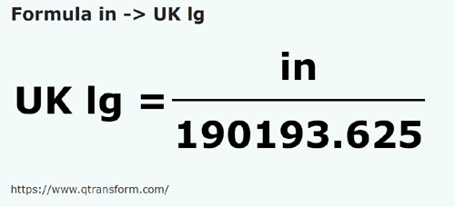 formula Pollici in Lege inglesi - in in UK lg