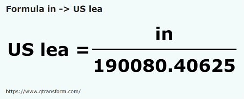formule Duimen naar Leugas - in naar US lea