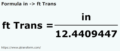 formule Pouces en Pieds (Transylvanie) - in en ft Trans