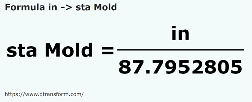 formula дюйм в Станжен (Молдова) - in в sta Mold