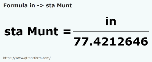 formule Duimen naar Stânjeni (Muntenië) - in naar sta Munt