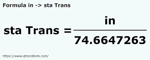 formula Inches to Fathoms (Transilvania) - in to sta Trans