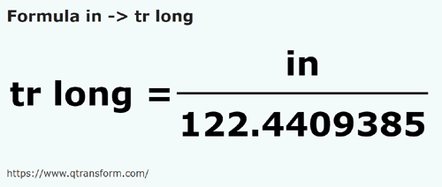 formula Inci kepada Kayu pengukur panjang - in kepada tr long