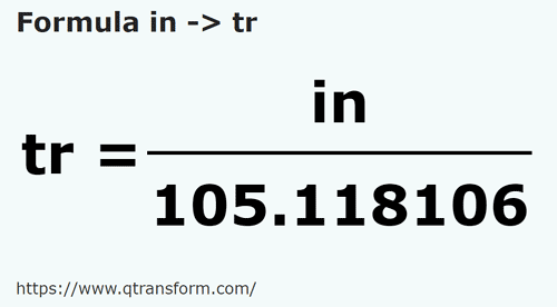 formula Pollici in Canna - in in tr