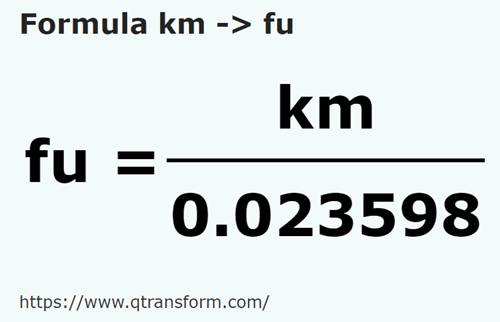formula Kilometri in Funii - km in fu