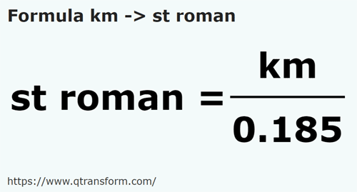 umrechnungsformel Kilometer in Roman Stadion - km in st roman