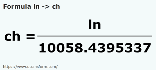 formula линия в цепь - ln в ch