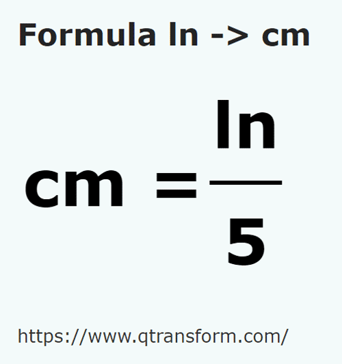 formula Linia na Centymetry - ln na cm