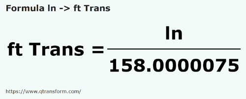 formule Lignes en Pieds (Transylvanie) - ln en ft Trans