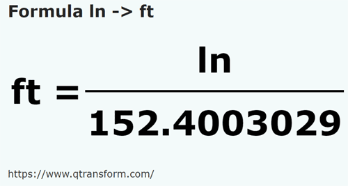 formula Linee in Piedi - ln in ft