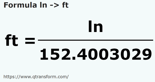 formula Linii in Picioare - ln in ft