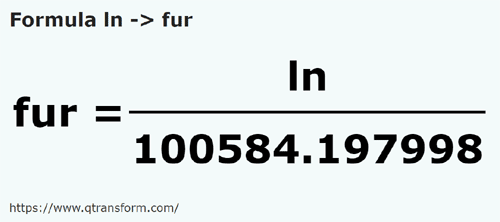 formula линия в фарлонги - ln в fur