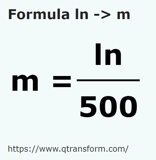 formule Lijn naar Meter - ln naar m