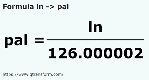 formula Lines to Palms - ln to pal