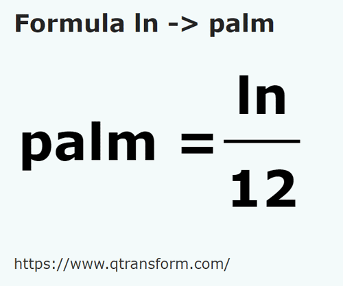 formule Lijn naar Handbreedte - ln naar palm