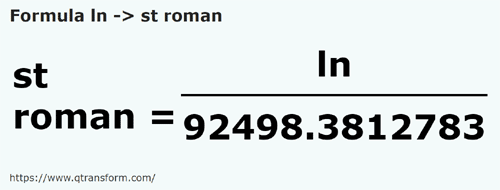 formula Lines to Roman stadiums - ln to st roman