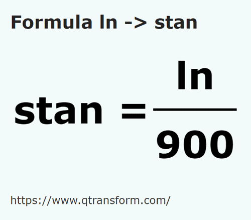 formula Talian kepada Stânjeni - ln kepada stan