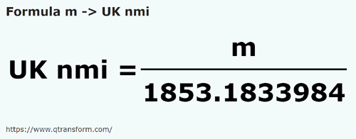 formula Metros a Millas marinas británicas - m a UK nmi