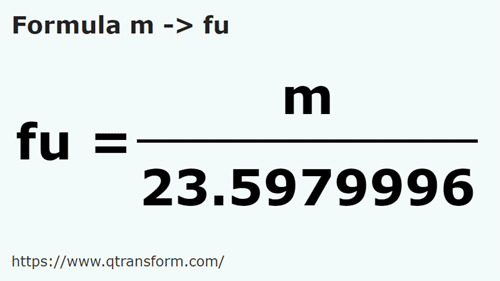 formule Mètres en Cordes - m en fu