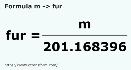 formula метр в фарлонги - m в fur