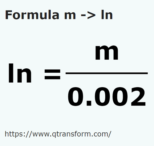 formulu Metre ila çizgi - m ila ln