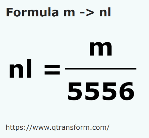formula Metri in Lege marina - m in nl