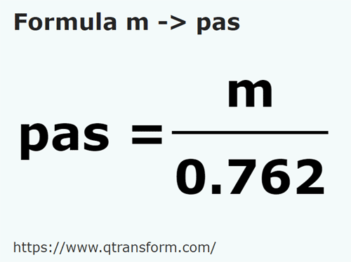 formula Metri in Pasi - m in pas