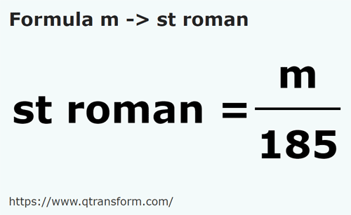 formula Metri in Stadio romano - m in st roman
