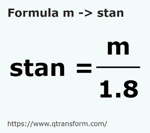 formula Meters to Fathoms - m to stan