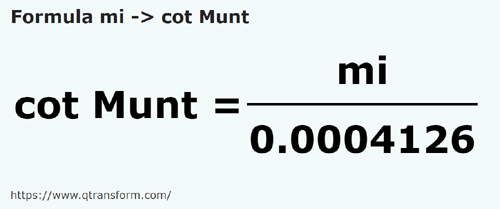formula Mile in Coti (Muntenia) - mi in cot Munt
